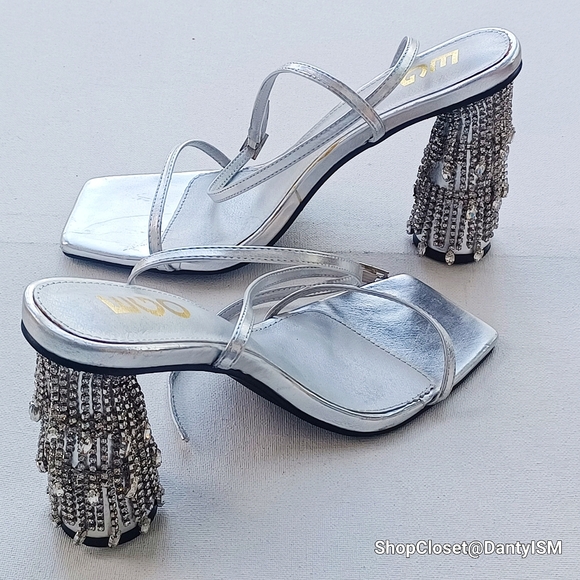 EGO Silver Embellished Heels - Picture 1 of 16